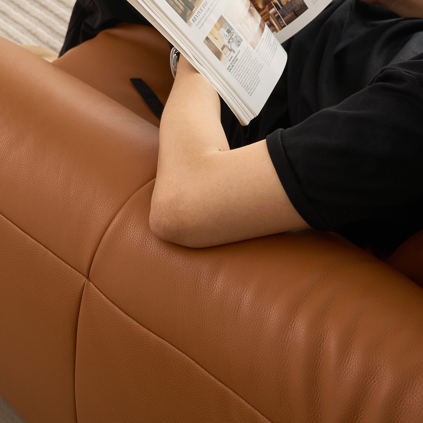 Karl Genuine Leather Sofa (87” / 94” / 102” / 110”)