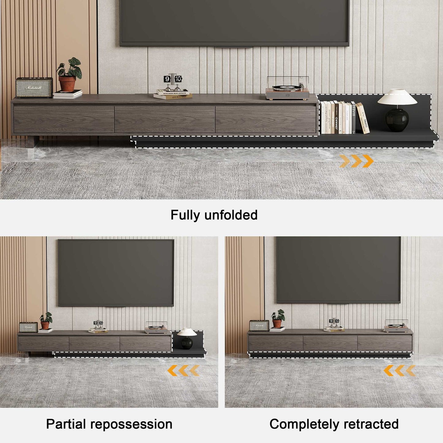Extendable Mid-Century TV Stand for TVs Up to 100”
