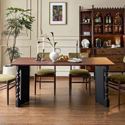 Vintage Rectangular Dining Table with Bobbin Legs | Briar Collection