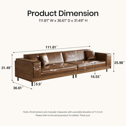 Modern 4-Seater Sofa with Deep Seats for Living Rooms