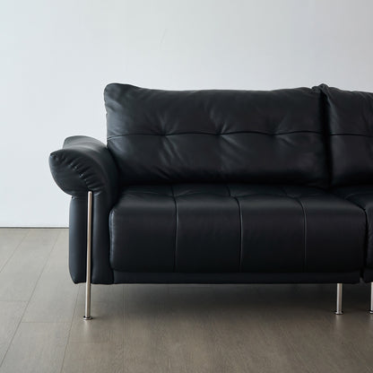 Wing-Style Genuine Leather Sofa (Available in Multiple Sizes)