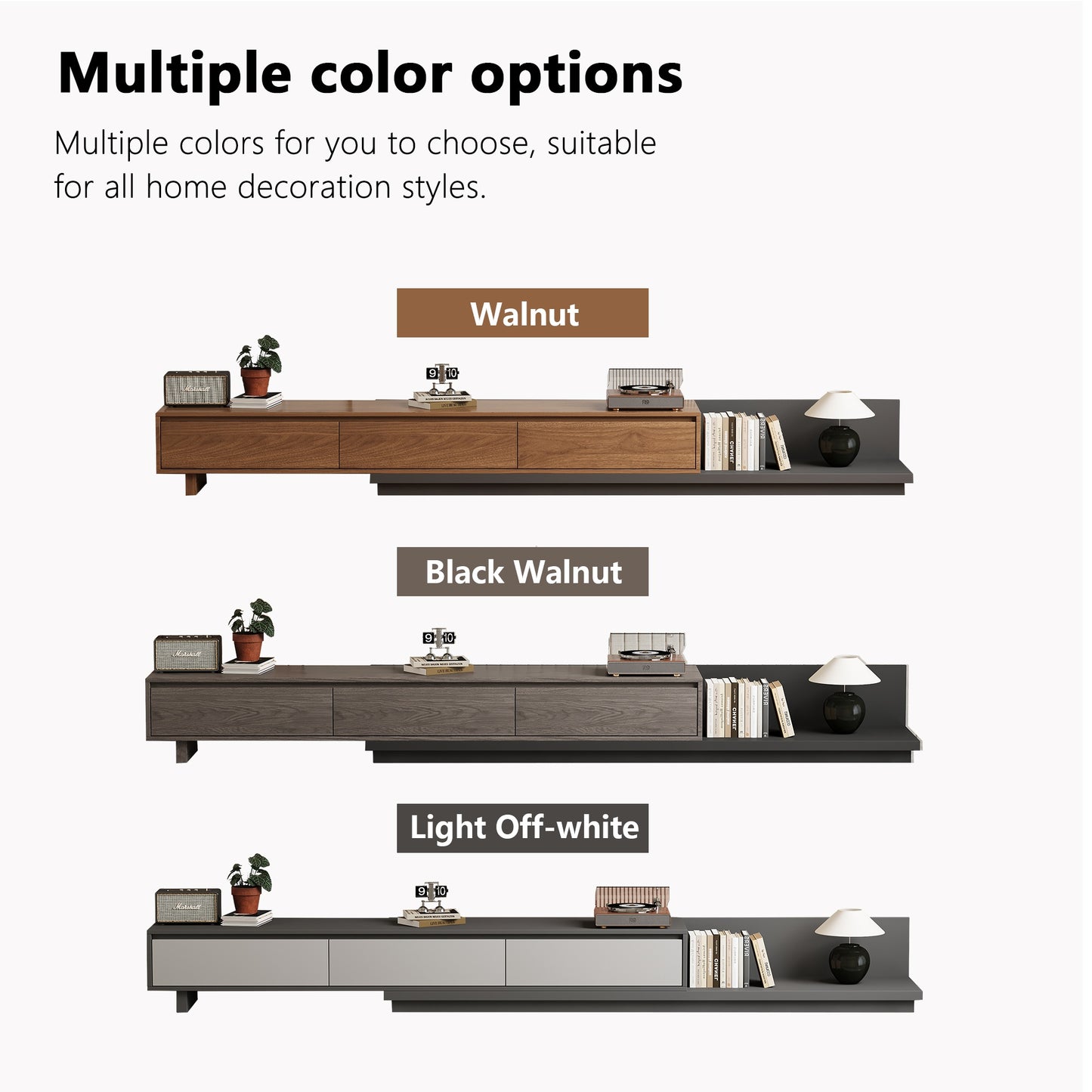 Extendable Mid-Century TV Stand for TVs Up to 100”