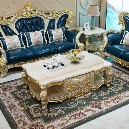 Château Lumière Coffee Table – French Rococo Coffee Table with Storage