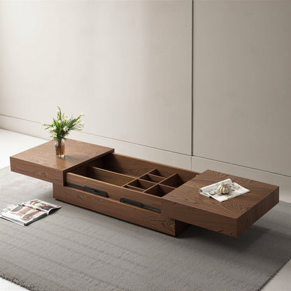 Coffee Table LSCJ1200 Mid-Century Spacious Storage Modern Adjustable Size 47.2"-81.8"