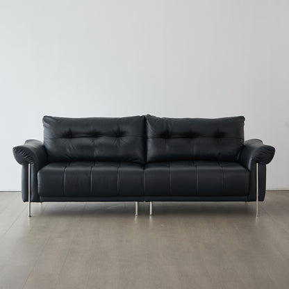 Wing-Style Genuine Leather Sofa (Available in Multiple Sizes)