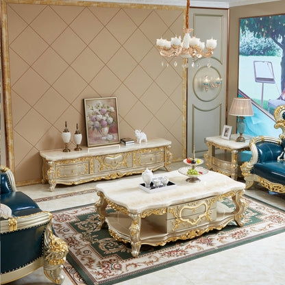 Château Lumière Coffee Table – French Rococo Coffee Table with Storage