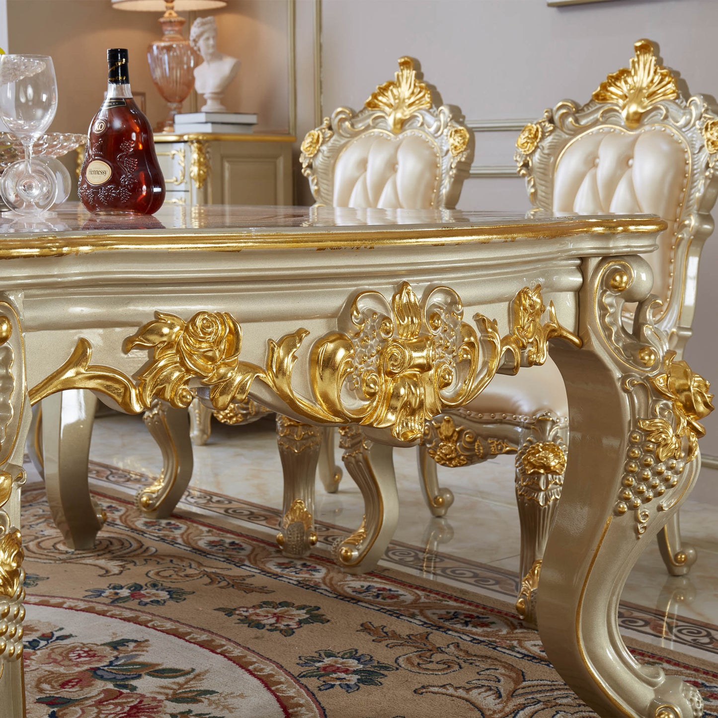 Versailles Supreme Dining Table – French Rococo Luxury Dining Table