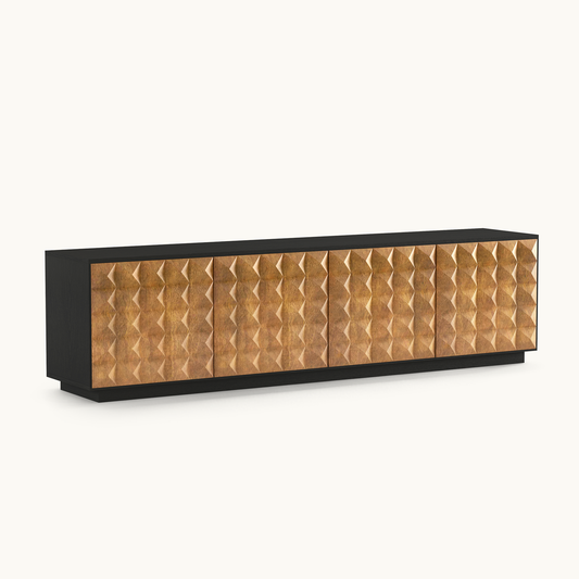 TV Stand T14-FK-M001 Mid-Century Modern Cable Management 4-Door 87.79"