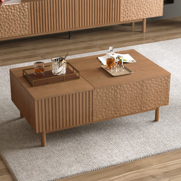 Coffee Table T35-FK-M001 Mid-Century Modern Lift-Top Desk Adjustable Shelves