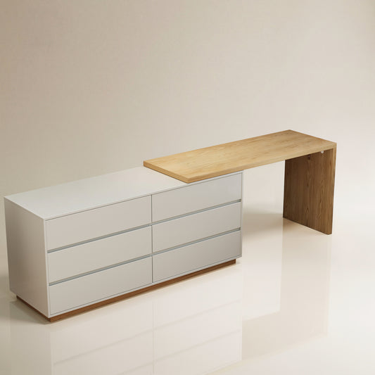 Desk D62-FK-M001 Modern Swivel Desk Top Generous Tabletop Space 98.5"