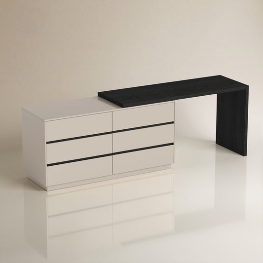 Desk D63-FK-M001 Modern Extendable Swivel Desk Top 114.56"