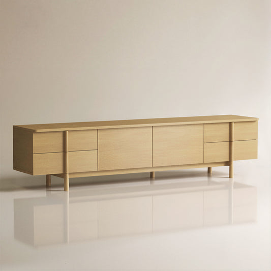 TV Stand T09-FK-M001 Modern Cable Management Flexible Storage 86.81"