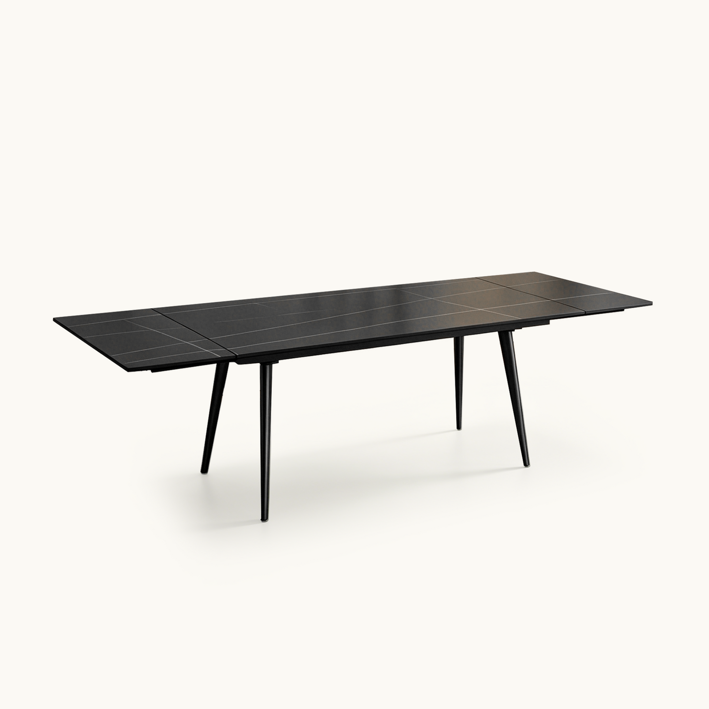 Modern Extendable Dining Table with Sintered Stone Top for 6-10 People