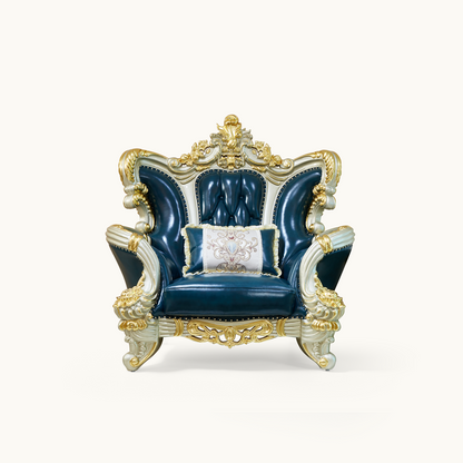 Imperial Sapphire Luxury Sofa Set – European Baroque Tufted Living Room Collection