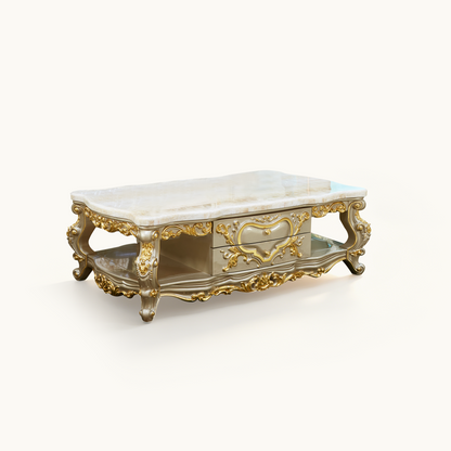 Château Lumière Coffee Table – French Rococo Coffee Table with Storage