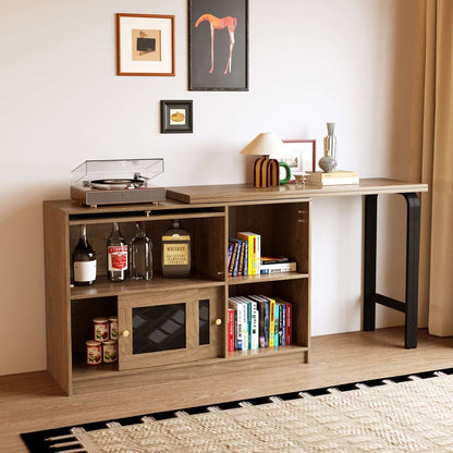 Cabinet D60 - FK - M001 Mid - Century Modern Extendable Swivel Desk Top - FamiDear