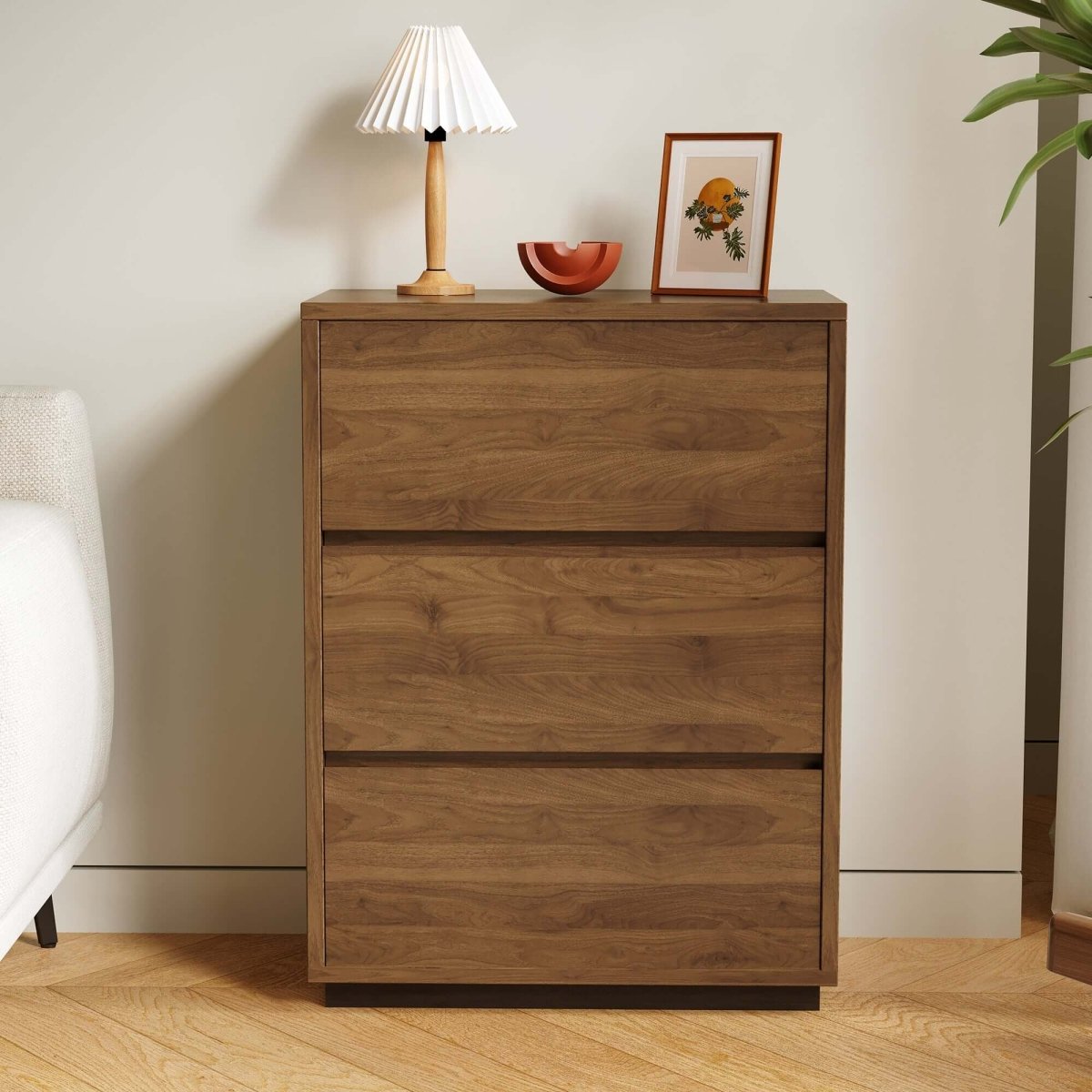 Cabinet S68 - FK - M001 Mid - Century Modern with 3 Drawers 23.62" - FamiDear