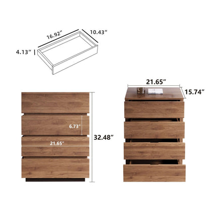 Cabinet S70 - FK - M001 Mid - Century Modern with 4 Drawers 21.65" - FamiDear