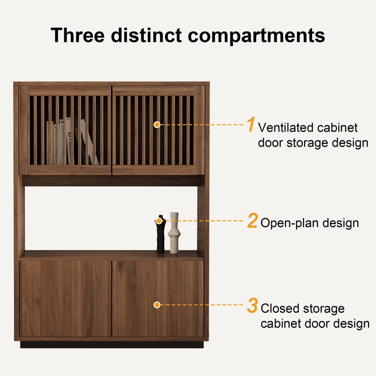 Cabinet S72 - FK - M001 Mid - Century Modern Wooden Flexible Storage - FamiDear