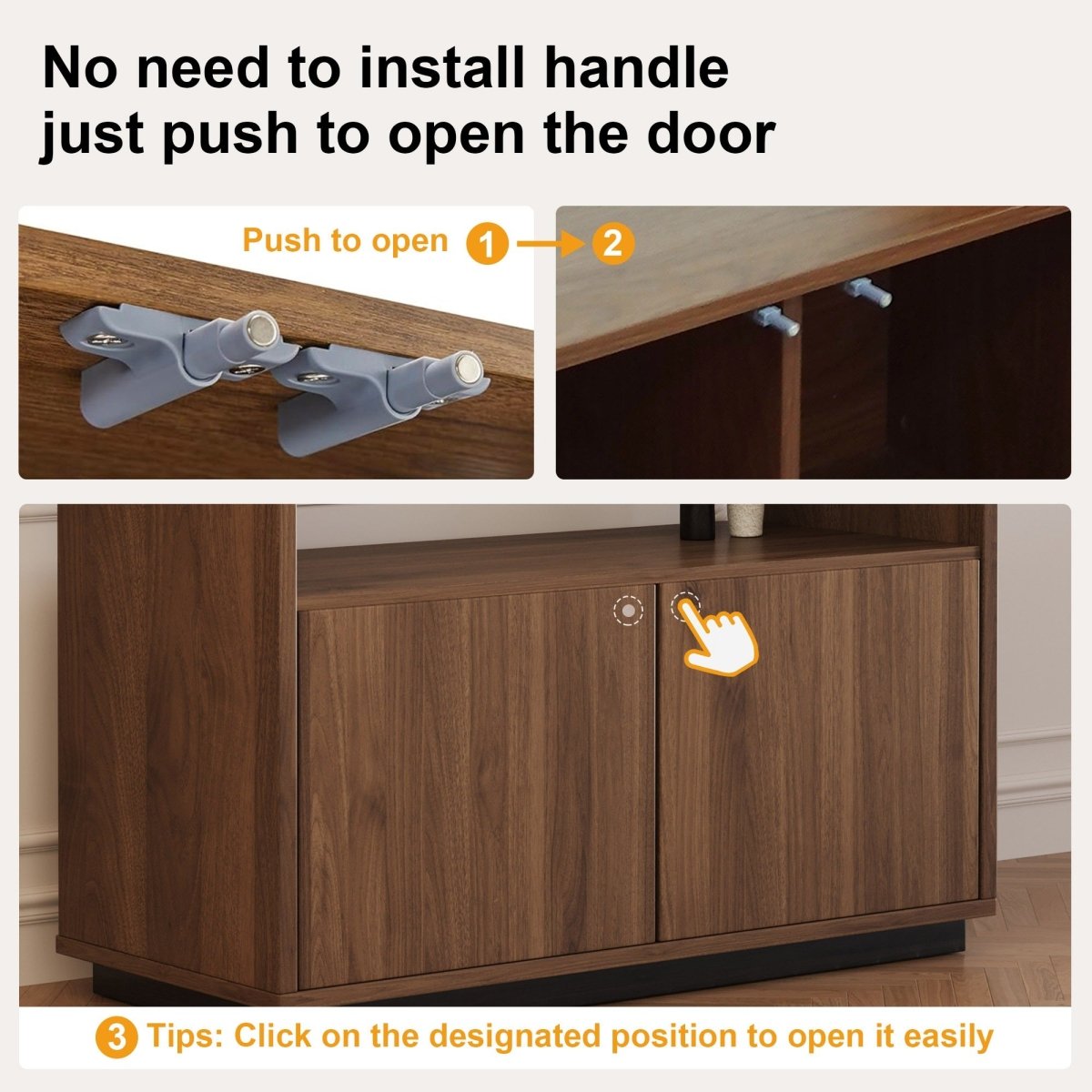 Cabinet S72 - FK - M001 Mid - Century Modern Wooden Flexible Storage - FamiDear