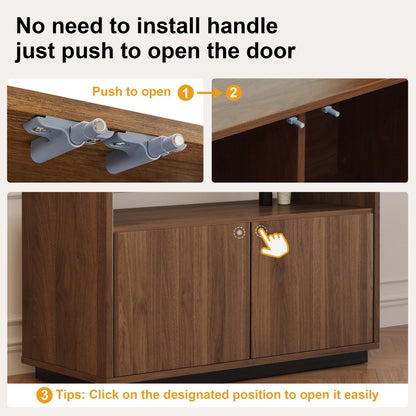 Cabinet S72 - FK - M001 Mid - Century Modern Wooden Flexible Storage - FamiDear