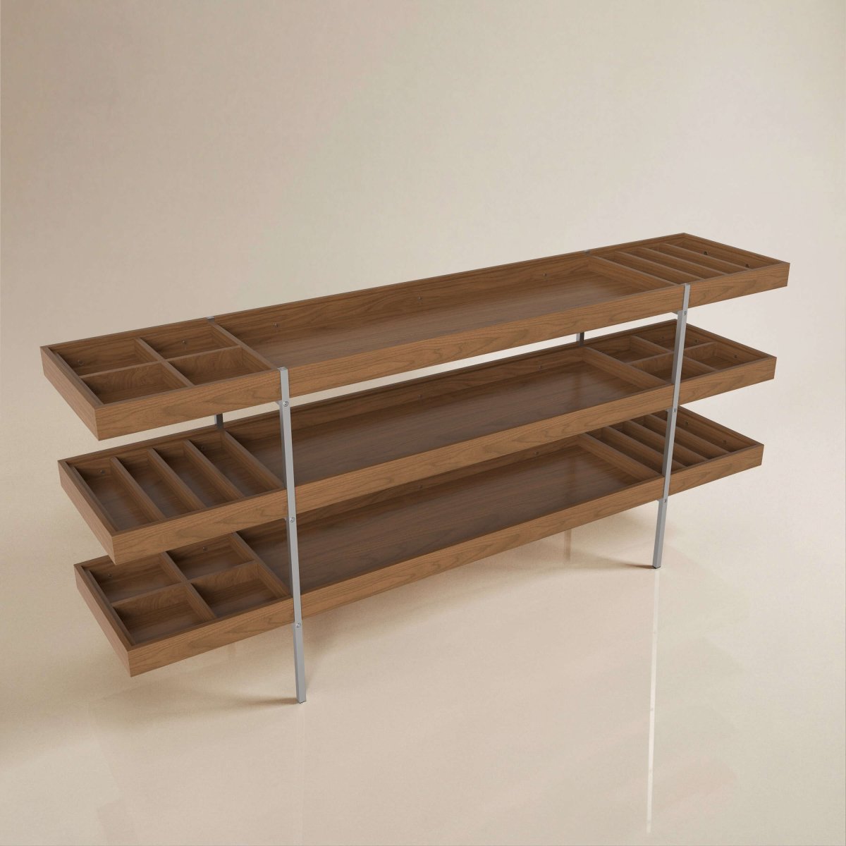 Cabinet S73 - FK - M001 Mid - Century Modern Display Shelf 78.74" - FamiDear