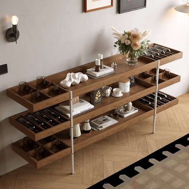 Cabinet S73 - FK - M001 Mid - Century Modern Display Shelf 78.74" - FamiDear