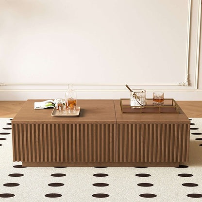 Coffee Table T36 - FK - M001 Mid - Century Modern Lift - Top Desk Smooth - Glide Drawers 51.1" - FamiDear