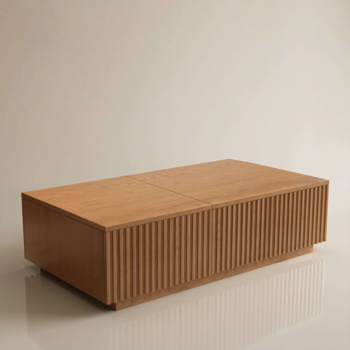 Coffee Table T36 - FK - M001 Mid - Century Modern Lift - Top Desk Smooth - Glide Drawers 51.1" - FamiDear