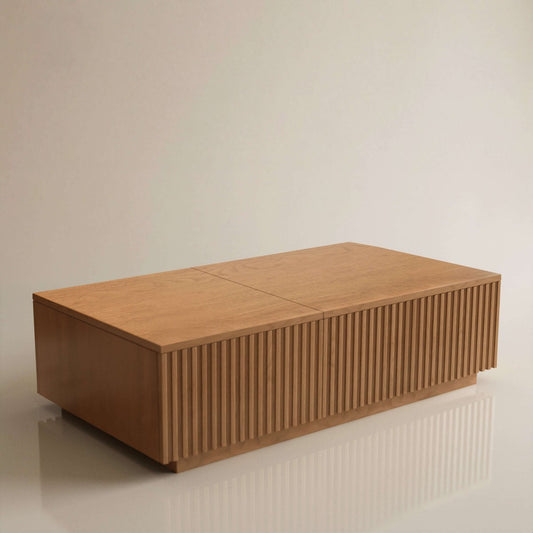 Coffee Table T36 - FK - M001 Mid - Century Modern Lift - Top Desk Smooth - Glide Drawers 51.1" - FamiDear