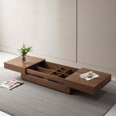 Coffee Table T38 - FK - M001 Mid - Century Spacious Storage Modern Adjustable Size 47.2" - 81.8" - FamiDear