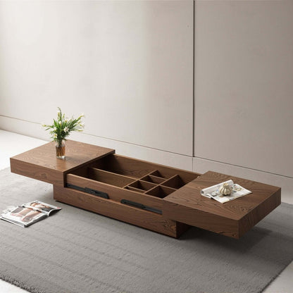 Coffee Table T38 - FK - M001 Mid - Century Spacious Storage Modern Adjustable Size 47.2" - 81.8" - FamiDear