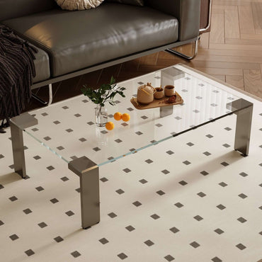 Coffee Table T39 - FK - M001 Modern Glass Hardware Material 47.2" - FamiDear