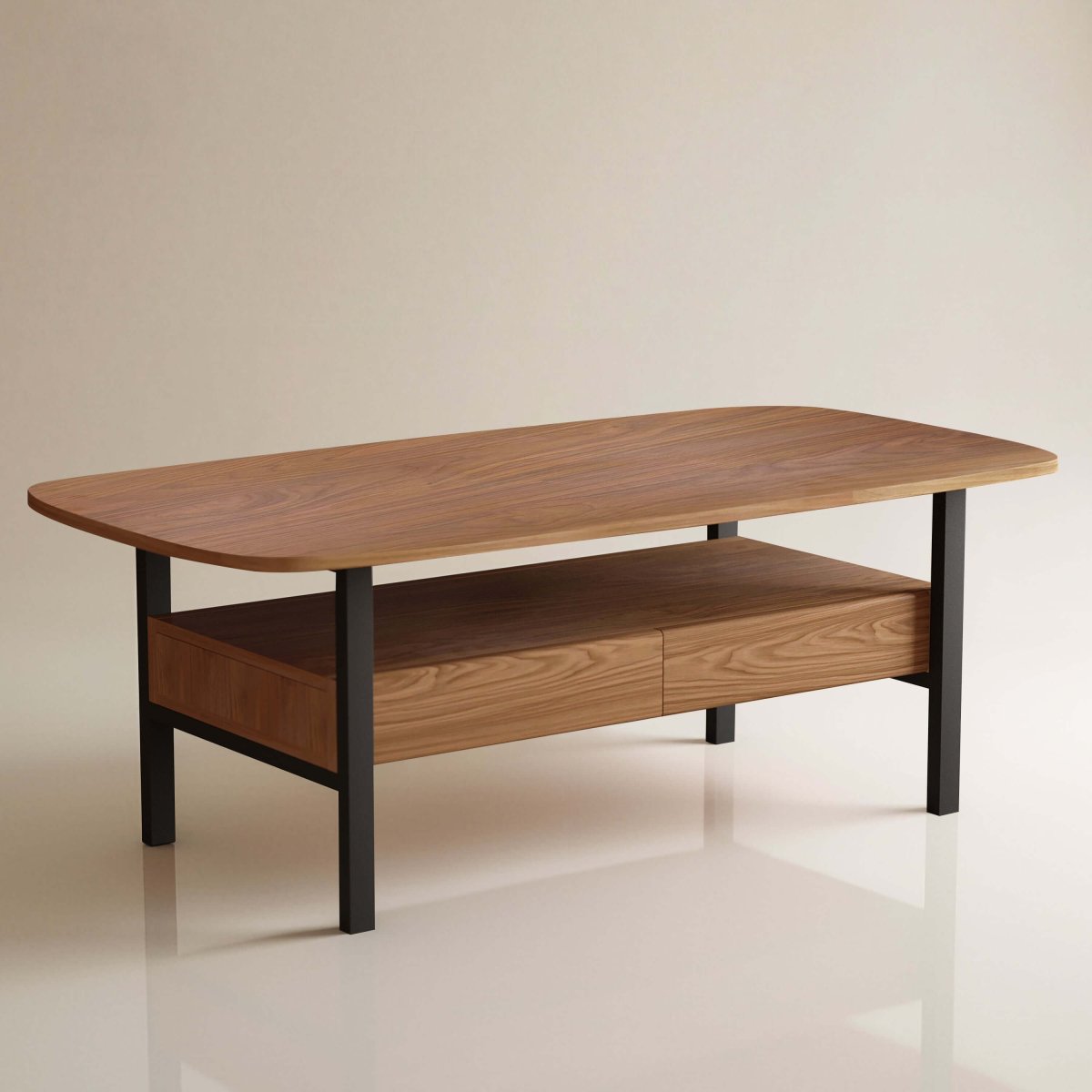 Coffee Table T41 - FK - M001 Mid - Century Modern Spacious Storage 47.2" - FamiDear