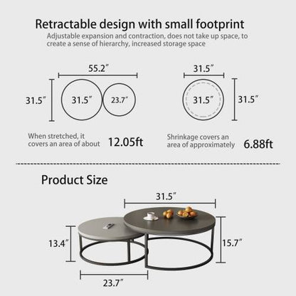 Coffee Table T42 - FK - M001 Modern Rotundity 55.2" (Set of 2) - FamiDear