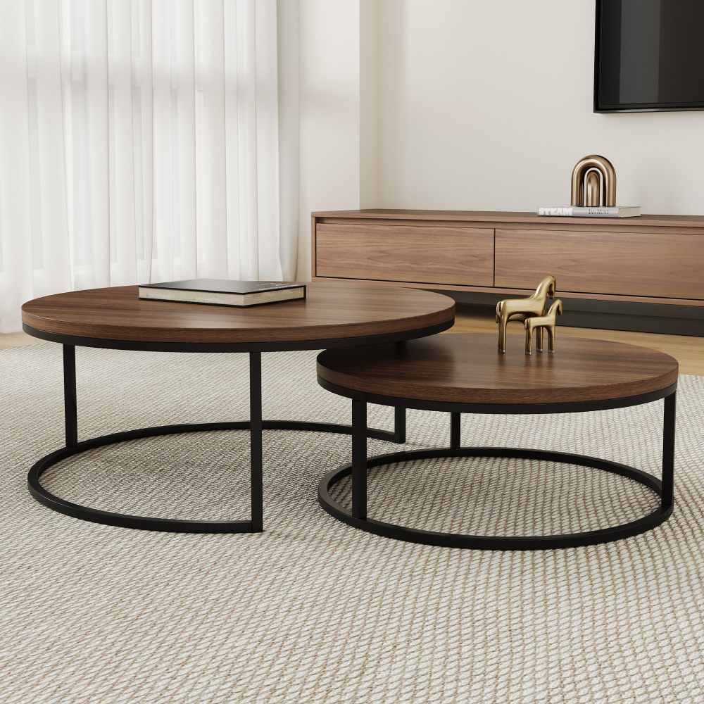 Coffee Table T42 - FK - M001 Modern Rotundity 55.2" (Set of 2) - FamiDear