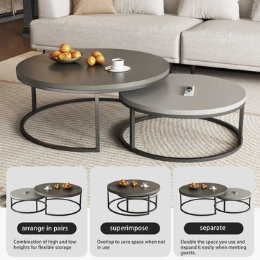 Coffee Table T42 - FK - M001 Modern Rotundity 55.2" (Set of 2) - FamiDear