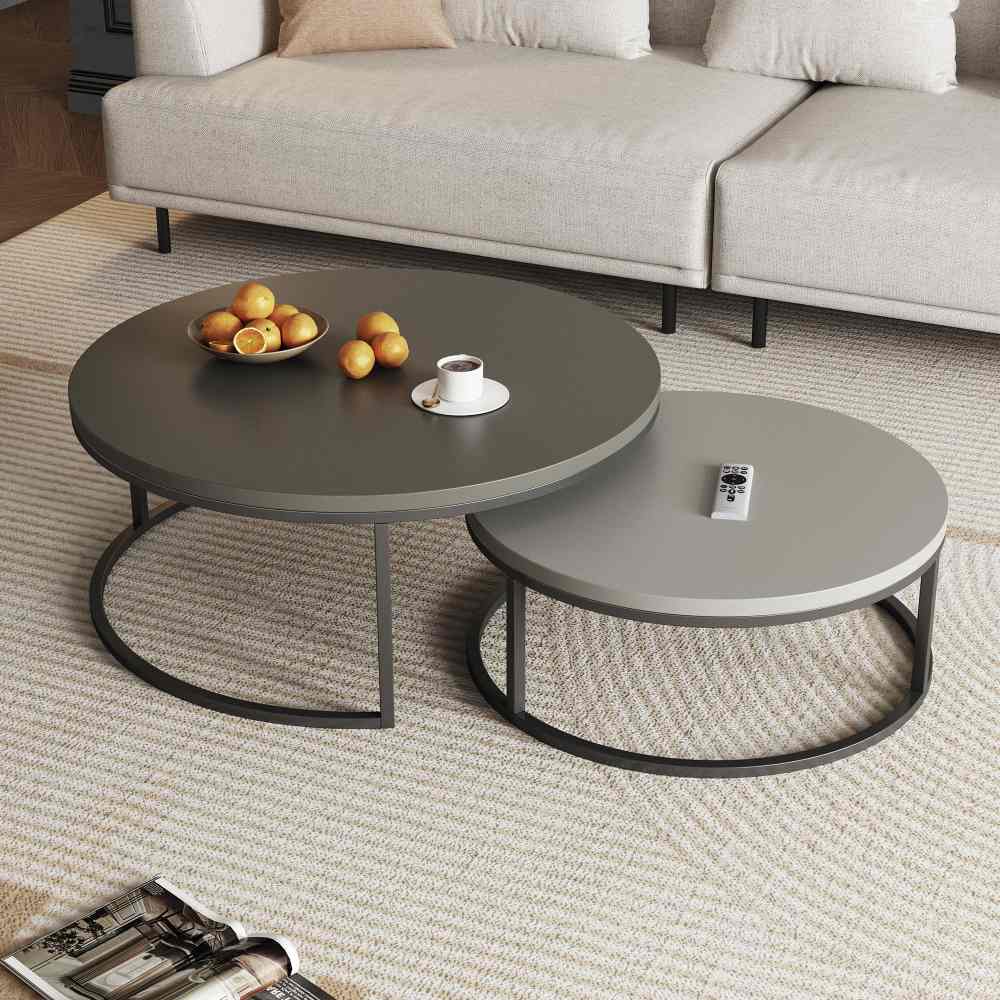 Coffee Table T42 - FK - M001 Modern Rotundity 55.2" (Set of 2) - FamiDear