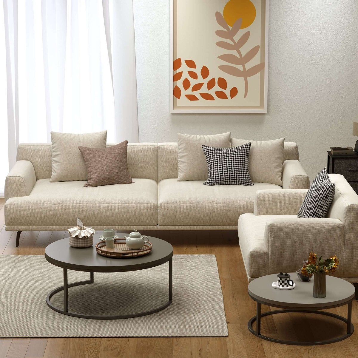 Coffee Table T42 - FK - M001 Modern Rotundity 55.2" (Set of 2) - FamiDear