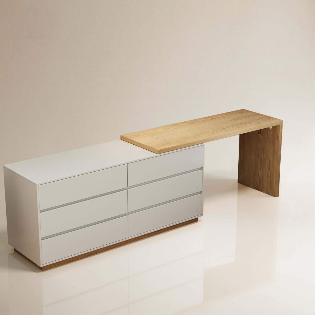 Desk D62 - FK - M001 Modern Swivel Desk Top Generous Tabletop Space 98.5" - FamiDear