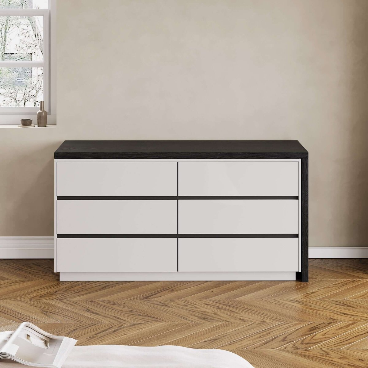 Desk D63 - FK - M001 Modern Extendable Swivel Desk Top 114.56" - FamiDear