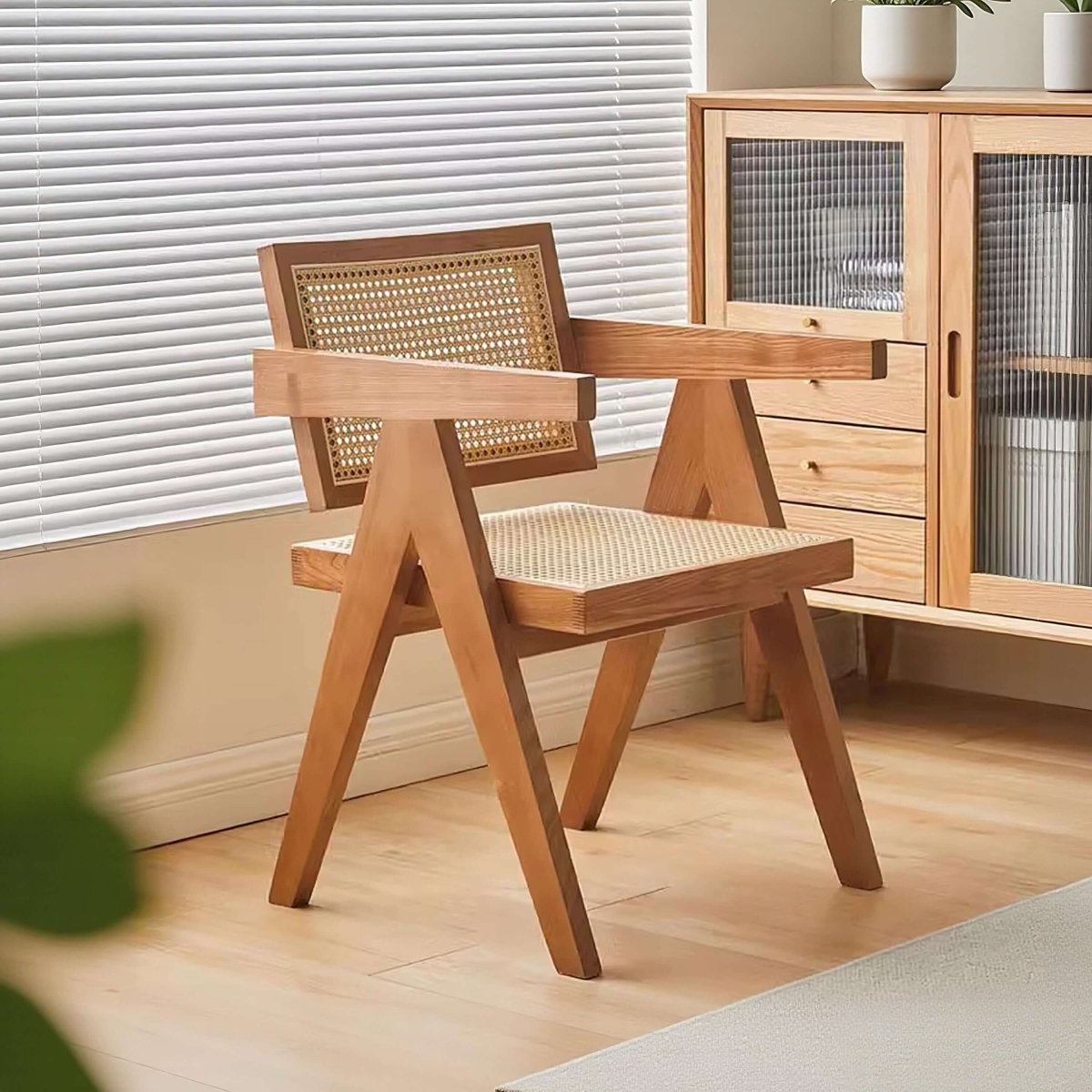 Dining Chair D54 - FK - M001 Mid - Century Modern Solid Wood Frame Mesh Backrest (Set of 2) - FamiDear