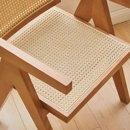 Dining Chair D54 - FK - M001 Mid - Century Modern Solid Wood Frame Mesh Backrest (Set of 2) - FamiDear