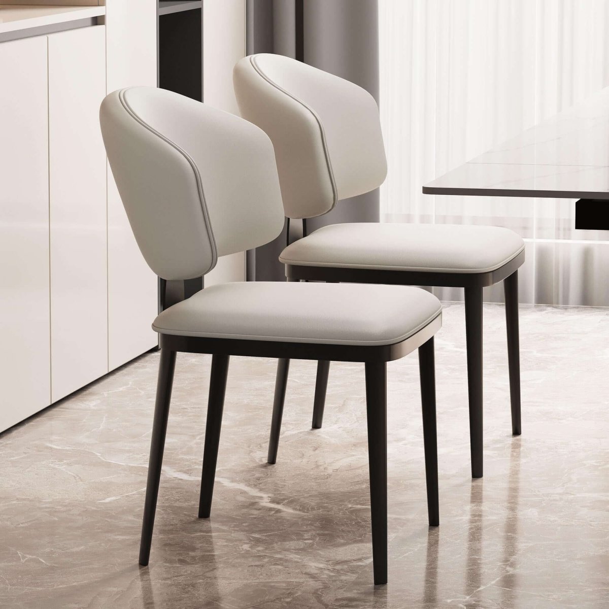 Dining Chair D55 - FK - M001 Modern Upholstered Seat (Set of 2) - FamiDear