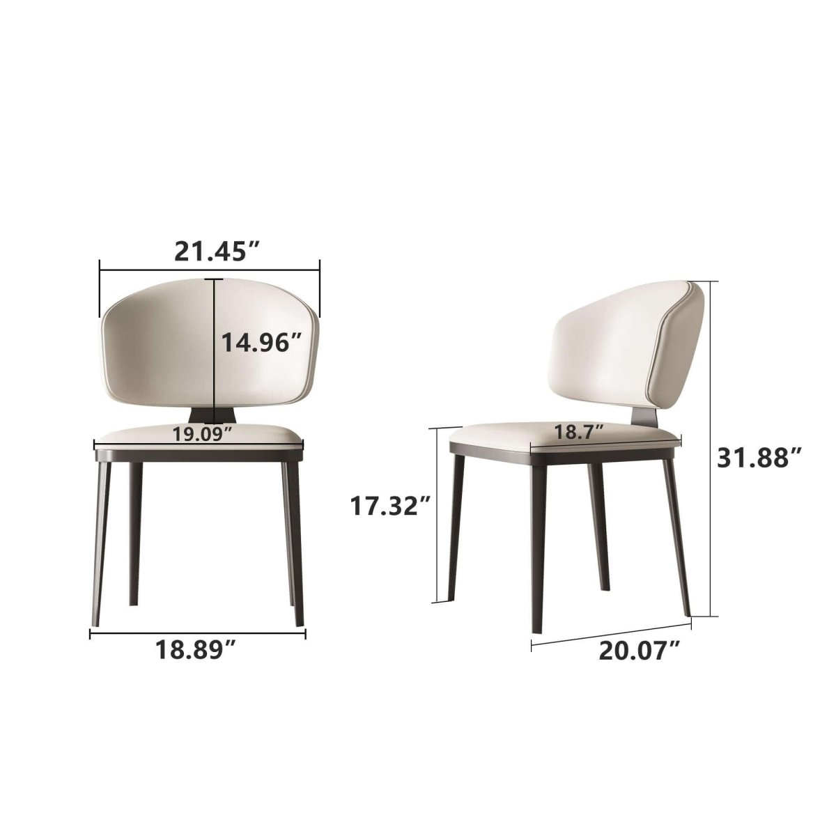 Dining Chair D55 - FK - M001 Modern Upholstered Seat (Set of 2) - FamiDear