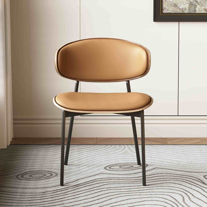 Dining Chair D56 - FK - M001 Mid - Century Modern Walnut Wood Upholstered Seat (Set of 2) - FamiDear