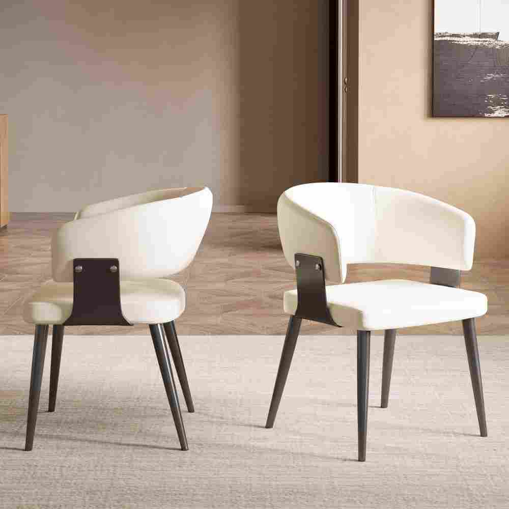 Dining Chair D57 - FK - M001 Modern Upholstered Dining Chair Seat (Set of 2) - FamiDear