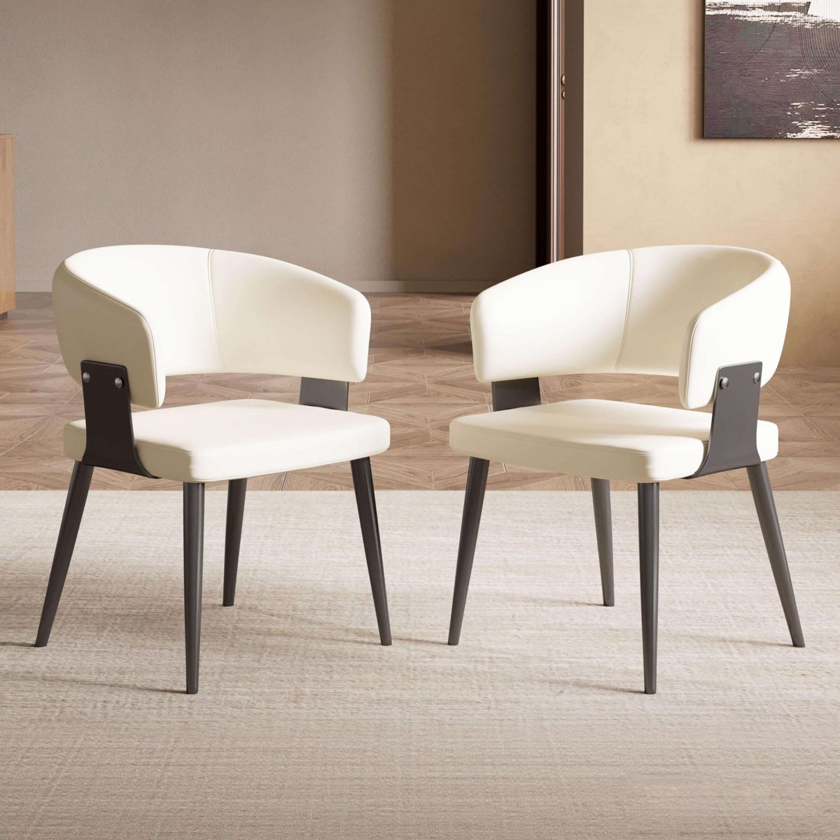 Dining Chair D57 - FK - M001 Modern Upholstered Dining Chair Seat (Set of 2) - FamiDear