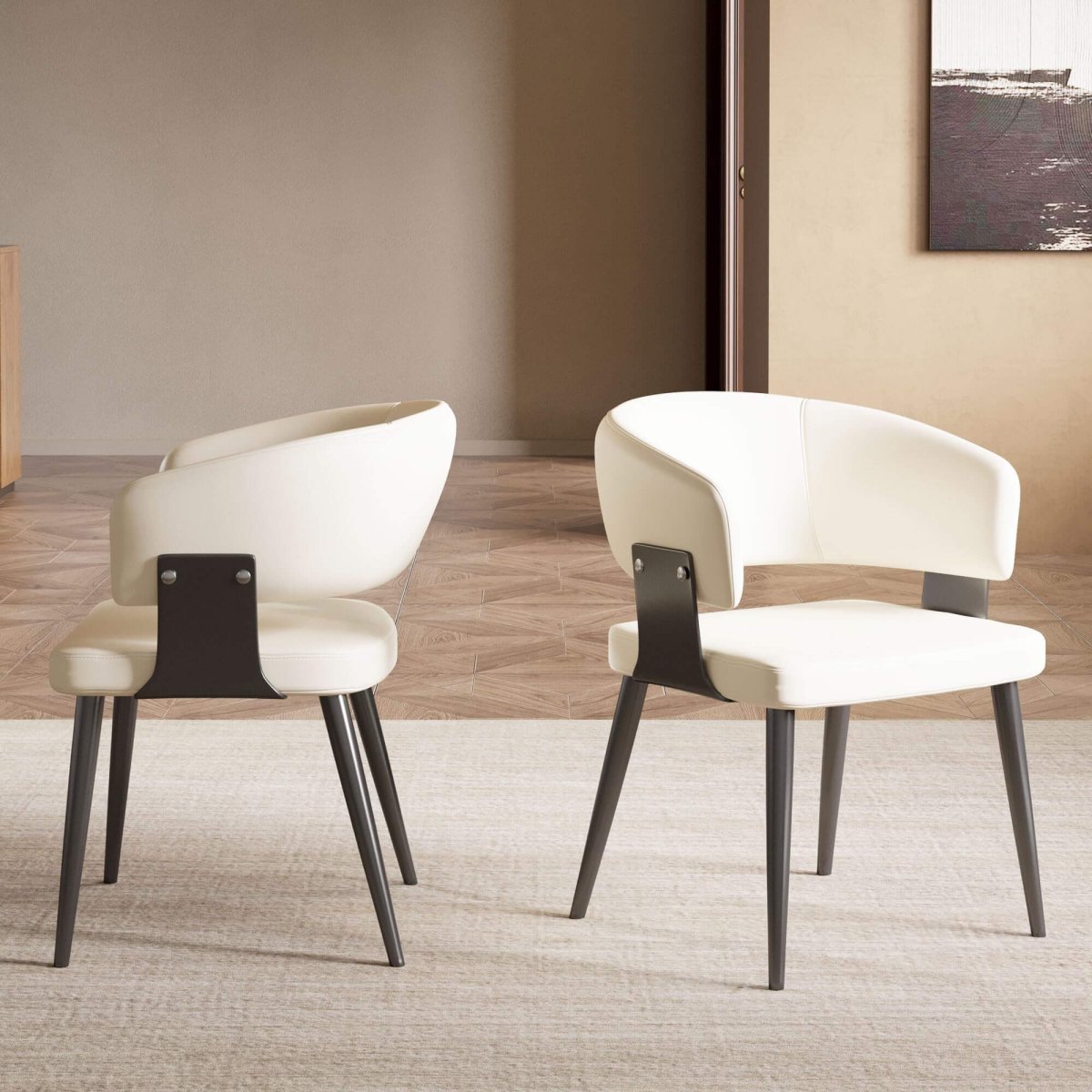 Dining Chair D57 - FK - M001 Modern Upholstered Dining Chair Seat (Set of 2) - FamiDear