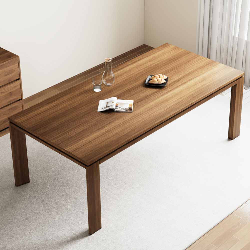 Dining Table D43 - FK - M001 Mid - Century Modern Solid WoodGenerous Tabletop Space 70.87" - FamiDear